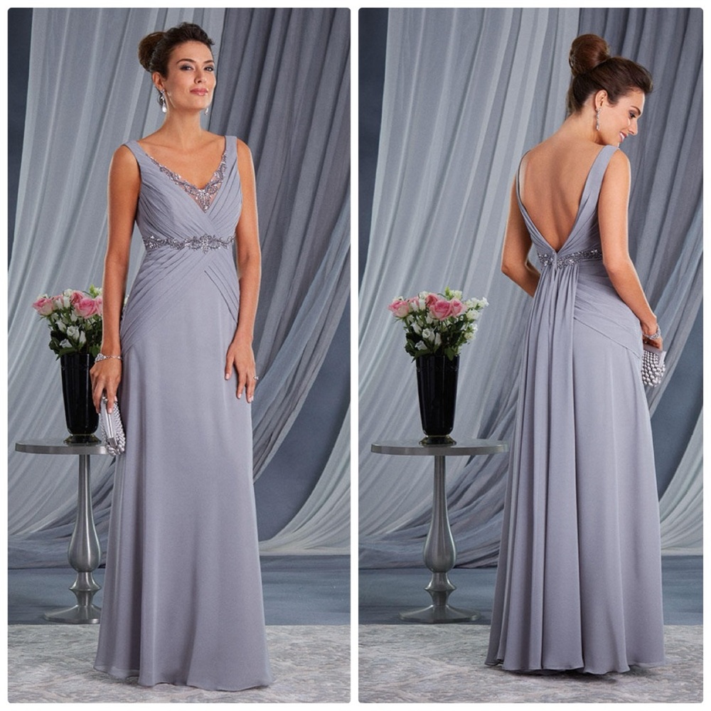 Alfred Angelo pleated v neck mother of the bride gown in Victorian Lila - 12